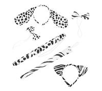Healeved 2sets Cerchietto Per Ragazzo Ragazza Con Orecchie Di Animali e Accessori Per Costumi Da Zebra e Cagnolino Per Feste Di Compleanno e Cosplay Divertente