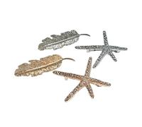 Healeved 2sets Hair Clip Eleganti Per Ragazze e Donne Fermagli Forma Di Stella e Piuma Accessori Creativi Per Colori e Argento