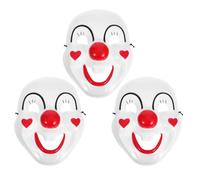 Healeved 3 maschere da clown carine: copricapo da clown da circo - maschera per cosplay a pieno facciale - accessorio per costumi di carnevale per feste in maschera - accessori per costumi