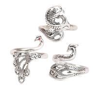 Healeved 3 Pezzi Anelli Aperti per Uncinetto Forma di Animale Vintage Regolabili e Resistenti Guide per Filato e Maglieria Creativa Accessori per Fai da Te Amigurumi e Lavori Maglia