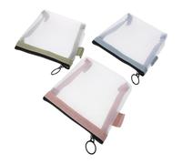 Healeved 3 Pezzi Borsa da Toilette da Viaggio Donna Piccola in Nylon Trasparente Cerniera, Portatrucchi Portatile e Protetto per Ufficio e Viaggi di Lavoro