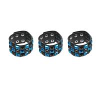 Healeved 3 Pezzi Bracciale Punk in Pelle Sintetica Borchie Quadrate, Polsiera Comoda e Resistente per Uomo e Donna, per Feste e Halloween, Stile Goth e Audace