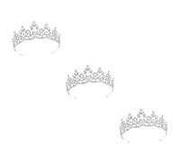 Healeved 3 Pezzi copricapo da sposa principessa sposa ballo studentesco corone e diademi doccia spose tiara fascia diadema corone di fate per le donne Lega + strass