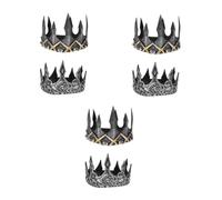 Healeved 3 Pezzi Corona Re Vintage in Schiuma Morbida per Costume Re Medievale per Cosplay Halloween e Spettacoli Accessorio King Tiara per Abiti Storici e Party Tema