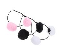 Healeved 3 pezzi Fasce per Orsetto con Pompon Morbidi Accessori Leggeri e Resistenti per Feste Halloween Compleanni e Costumi Fascia Elastica Confortevole per Donne e Ragazze