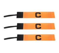Healeved 3 Pezzi Fascia da Braccio per Capitano Calcio in Materiale Resistente, Fascia da Braccio Sportiva Antiscivolo per Adulti, Accessorio Colore Arancione per Squadre di Calcio