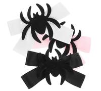 Healeved 3 pezzi Fermagli per Capelli Halloween Donna Fiocco Ragno in Metallo e Accessori Cosplay per Feste Costume Party Clip Laterali per Frangia Nero Bianco Rosa