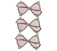 Healeved 3 Pezzi Fiocco a Forcina Piccolo Decorativo Fermagli Per a Farfalla Che Fa i Primi Passi Reti Nozze Barrette Cristallo Rosso
