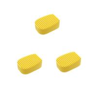 Healeved 3 Pezzi Mini Asse Da Bucato Portatile Spazzola Morbida in Silicone Per Lavare Colletti Polsini Calzini Giallo