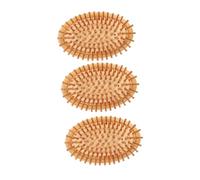 Healeved 3 pezzi Spazzole Massaggianti in Bambù Rotonde Portatili per Capelli Pettine Antistatico per Districante Delicato Stimola la Crescita e Cura Capelluto per Uomo e Donna