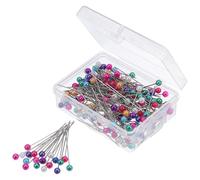 Healeved 3 Scatole di Spilli da Sarta in Acciaio Inossidabile con Testa Perlata Colorata Aghi Dritti da Cucito 4X38Mm per Quilting e Posizionamento Tessuti Set 600 Pezzi per Lavori