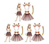 Healeved 3 Set Set Costume Giraffa Bambine in Poliestere Accessori