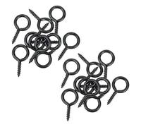 Healeved 30 Ganci a Occhiello Vite Autofilettante in Metallo Nero Antiruggine per Interni ed Esterni Set da 30 Pezzi Ganci per Appendere Cappotti Tazze e Accessori Casa