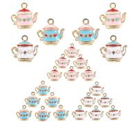 Healeved 30 Pezzi Ciondolo a Forma di Teiera in Lega di Zinco, Mini Charm per Gioielli Fai da Te, Leggero, Pendente Decorativo per Collane, Creativo e Fashion