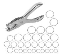 Healeved 30 Pezzi Set da 31 Pezzi di Anelli per Rilegatura Libri in Metallo (15mm, 25mm, 35mm) con Perforatrice, Fermagli per Raccoglitori a Fogli Mobili, Adatti per Ufficio e Scuola,