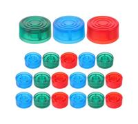 Healeved 33 pezzi Copri interruttore per pedale per chitarra, copri pulsante interruttore a pedale da 25 mm, cappuccio per pulsante effetto, a in plastica, accessori di estensione per pedaliera