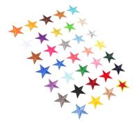 Healeved 35 pezzi Toppe Termoadesive Forma a Cinque Punte Ricamate per Riparazioni e Decorazioni su Jeans Pantaloni Cappelli e Scarpe Facili da Applicare con Ferro da Stiro per Progetti Te