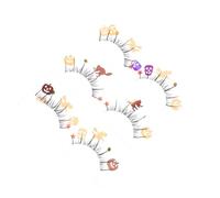 Healeved 3paia Ciglia Finte Paillettes per Halloween Stili di Teschi e Zucche Accessori di Trucco per Travestimenti Cosplay e Feste Inclusi