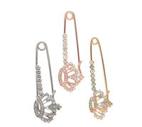 Healeved 3pezzi Accessorio da Donna Fibbia Delicata e Spilla Squisita Forma di Corona in Lega per Abbigliamento Gonne Sciarpe e Altri Usi