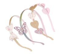 Healeved 3pezzi Cerchietto Per Capelli Farfalla Glitterata Cuore Di Paillettes e Farfalle Di Paillettes Per Ragazzo Ragazza Adatto Per Feste Balli e Occasioni Speciali