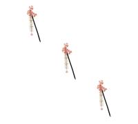 Healeved 3pezzi Fermaglio Per Vintage Con Fiore Perla e Nappa Accessorio Elegante Per Acconciature Stile Cinese Per Cosplay e Occasioni Speciali Design Unico e Brillante Per Rendi Tuo Look