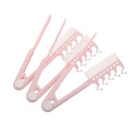 Healeved 3pezzi Pettine Antistatico Pieghevole in Pettine per Piastra Forma di V Lisciante Multifunzione da Viaggio