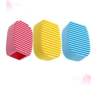 Healeved 3pezzi Spazzola Bucato Mano Silicone Colorata Mini Lavaggio Vestiti Morbida e Durevole Per Collo Polsini Calzini Rosa Pastello Azzurro Giallo