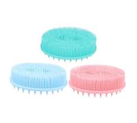 Healeved 3pezzi Spazzole Silicone Per Bagno e Massaggio Infantile Spazzola Morbida Per Lavaggio Colori Pastello Per Scalp e Corpo Ragazzo Ragazza Esfoliazione Delicata e Pulizia Profonda