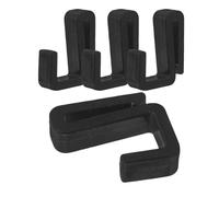 Healeved 4 Ganci a Z in Plastica Nera per Mobili da Cucina e Ripiani Microonde, Ganci per Appendere Porta e Parete, Multiuso per Casa, Ufficio e Auto, Installazione senza Attrezzi,