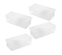 Healeved 4 Pezzi Astuccio Rigido in Plastica per Matite, Grande Capacità, | Pp Trasparente, Design Impilabile, Pulizia Semplice, per Scuola e Ufficio, per Studenti e Artisti