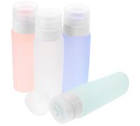 Healeved 4 pezzi Bottiglie da Viaggio in Silicone Contenitori Liquidi Riutilizzabili Spremibili e Sicuri per Shampoo Lozioni e Saponi per Viaggi e Campeggio Colore Casuale Colore Casuale