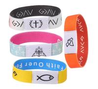 Healeved 4 Pezzi Braccialetto Religioso Elastico con Accesso Interattivo alle Scritture, Stile Vivace per Uomini e Donne, per Ministero Giovanile e Culto Domenicale
