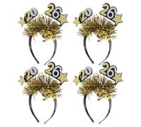 Healeved 4 Pezzi Cerchietto Happy New Year 2026 in Plastico e Stoffa