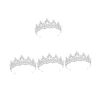 Healeved 4 Pezzi copricapo da sposa ballo studentesco tiara della principessa Essere Nozze corone di compleanno per le donne diademi da sposa per il matrimonio Lega + strass
