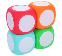 Healeved 4 Pezzi Dadi Cancellabili in Schiuma Eva 6cm, Cubi Leggeri e Riutilizzabili per Giochi Didattici DIY in Aula, Strumenti Creativi per Insegnanti