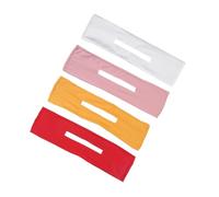 Healeved 4 Pezzi Fasce per Accessorio per Chignon Tornito Elastici Resistenti e Facili Usare Adatti per Sport e Colori Misti Bianco Giallo Rosa