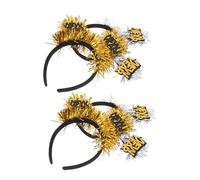 Healeved 4 Pezzi Fasce per Capelli Capodanno Accessori Festivi Metallizzati Oro e Argento con Frange Cerchietti Leggeri e Versatili per Feste Celebrazioni e Riunioni Adatte Donne e Uomini