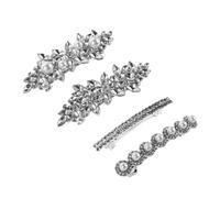 Healeved 4 Pezzi Fermagli per Sposa con Finte e Scintillanti Clip Leggere Molla per Acconciature Eleganti Damigella e Feste Formali