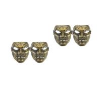 Healeved 4 Pezzi Maschera Romana Vintage in Plastico Oro per Cosplay e | Copertura Completa del Volto, Effetto Realistico da Film Fantasma, Resistente alla Deformazione, Vestibilità Comoda