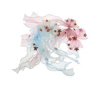 Healeved 4 Pezzi per Capelli Grandi in Chiffon per Bambina Tulle e Nastri Lunghi Fermagli per Capelli Principessa per Neonate e Accessori Eleganti per Feste e Cerimonie