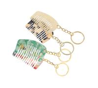 Healeved 4 pezzi Pettini Mini in Acetato Resistente Pettine Denti Larghi per Districare Capelli Ricci Accessori Moda Portachiavi Misura Compatta Adatti Tutti i Tipi di Capelli
