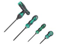 Healeved 4 Pezzi Set Cacciavite a Cricchetto Telescopico, Cacciavite Piatto 2 in 1, Acciaio e Plastica, Nero, per Manutenzione Meccanica e Smontaggio e Montaggio Domestico