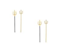 Healeved 4 Pezzi Tridente da Cosplay Antico Dorato in Plastica per | Design Elegante e Leggero, Uso Versatile per Cosplay e Scene, Accessorio Portatile per Feste a Tema Colore Casuale