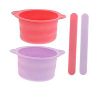 Healeved 4 Pz Set di ciotole per cera depilatoria ciotola di cera ciotola in silicone per scaldacera vasetto per ceretta in silicone fodera scaldacera in silicone Gel di silice