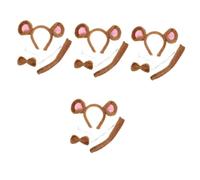 Healeved 4 Set Costume Topo per Halloween Cerchietto con Orecchie e Costume Cosplay per Feste e Compleanni Accessorio e per Adulti