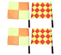 Healeved 4pezzi Bandiere di Comando per Guardalinee Bandiere ad Alta Visibilità per Arbitri di Calcio Rugby Pallavolo Struttura Leggera Manico in Spugna Segnalazione Manuale