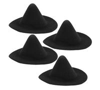 Healeved 4pezzi Cappello da Strega di Halloween Mini Cappello da Mago Nero per Fai da Te Accessori per Casa delle Bambole Decorazione per Torta