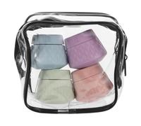 Healeved 4pezzi Contenitori Da Viaggio Silicone Per Lozioni Portatile Barattoli Piccoli Per Prodotti Di Bellezza Con Sacchetto Da Viaggio