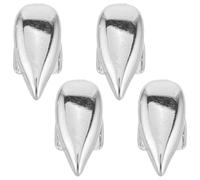Healeved 4pezzi Dente Singolo Cappuccio Forma di Zanna Gocciolante in Rame Gioielli Dente Canino Placcato in Argento Cappuccio per Inferiore