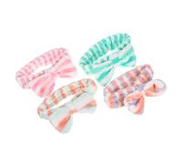 Healeved 4pezzi Fasce Per Elastiche Con Fiocco Per Makeup e Pulizia Viso Headband Morbido Per Spa e Bellezza
